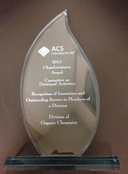 Photo of the 2013 Award Plaque